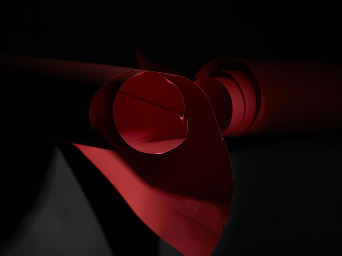 Roll of red paper